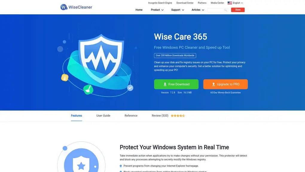 Wise Care 365 screenshot